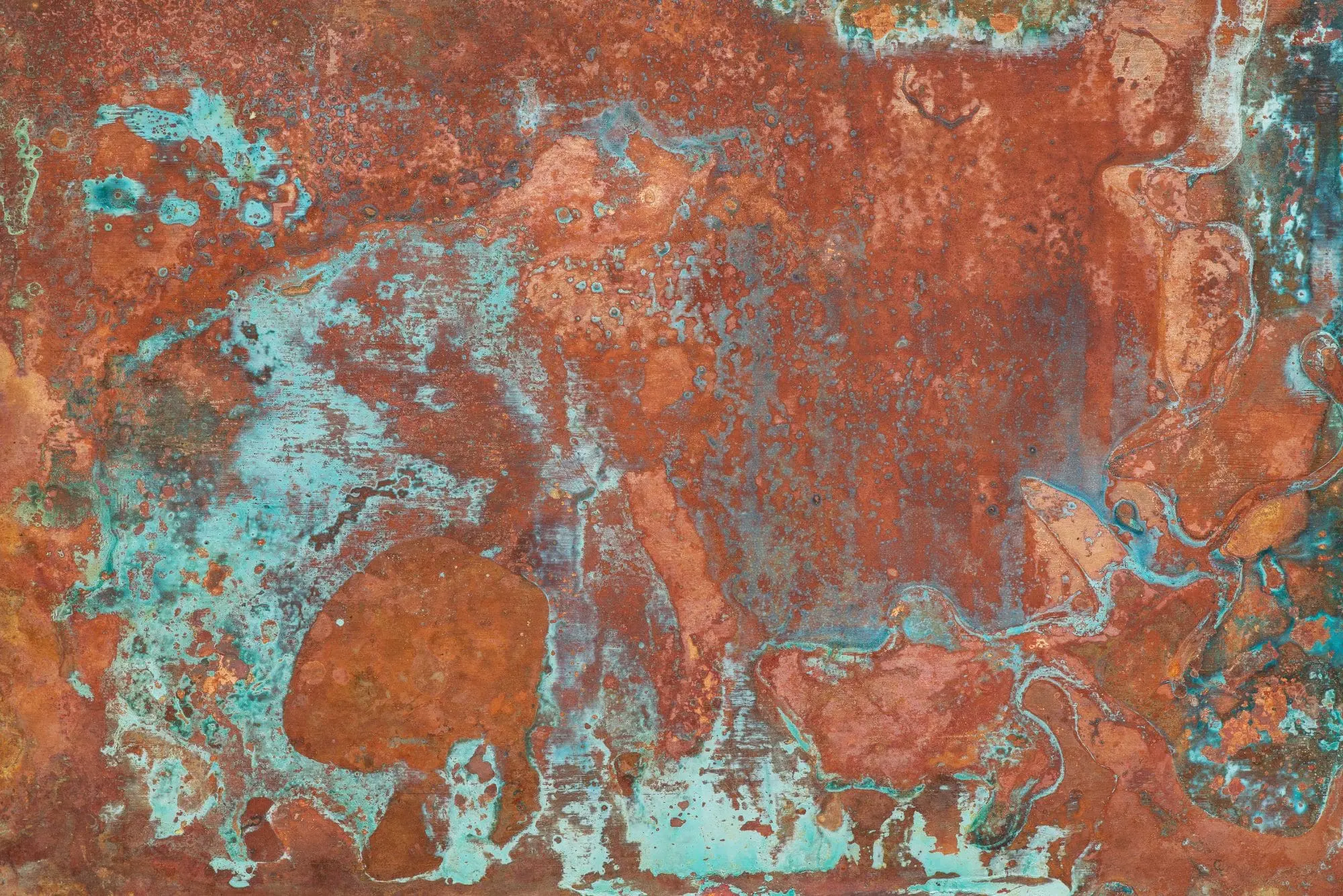 Weathered copper and verdigris texture